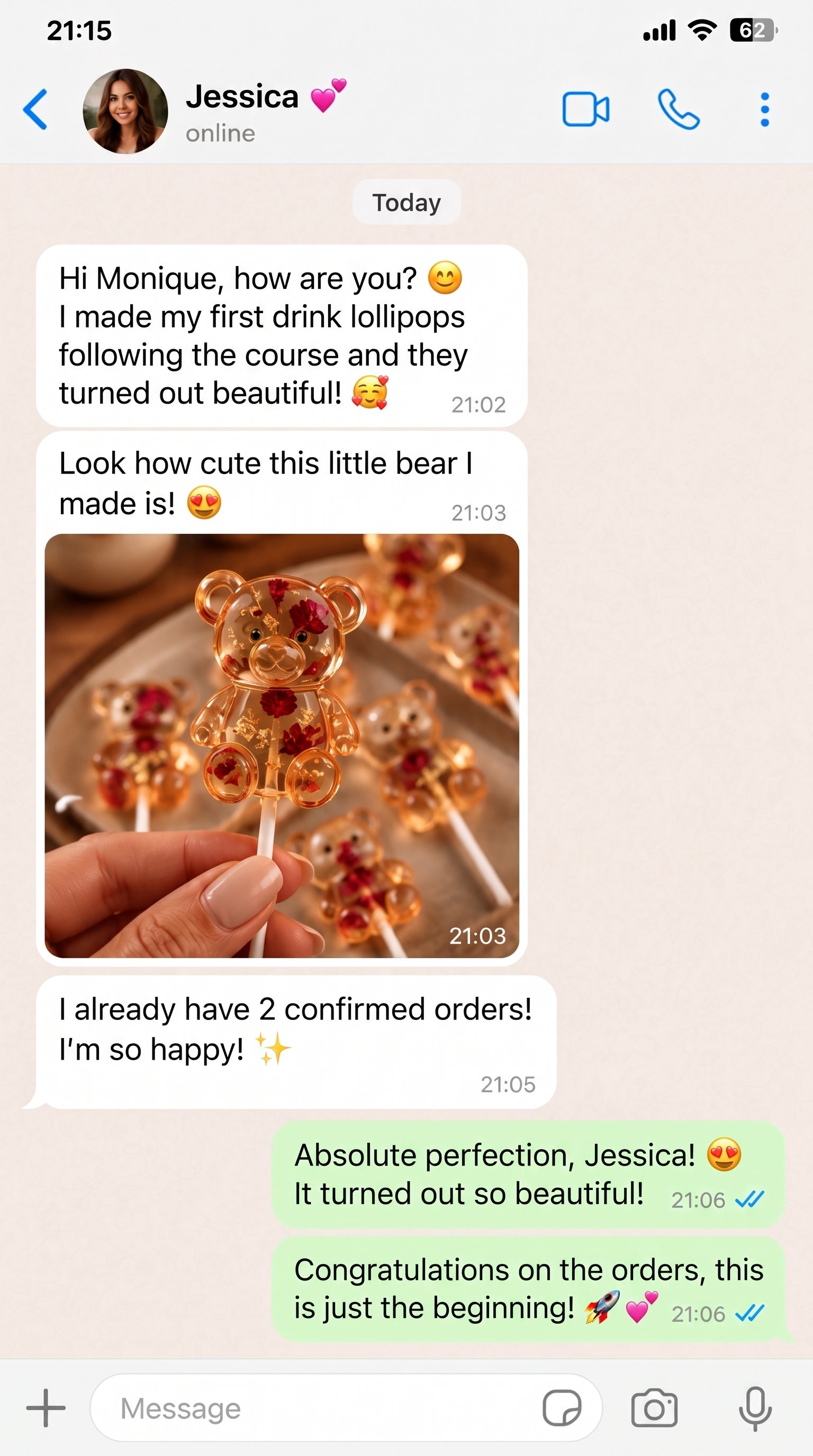 Feedback from student Jessica